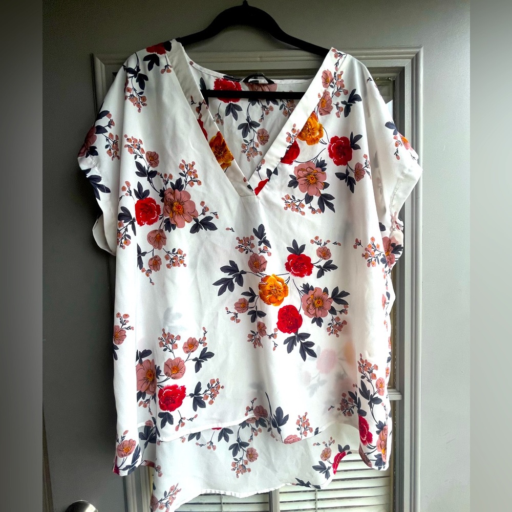 White floral blouse